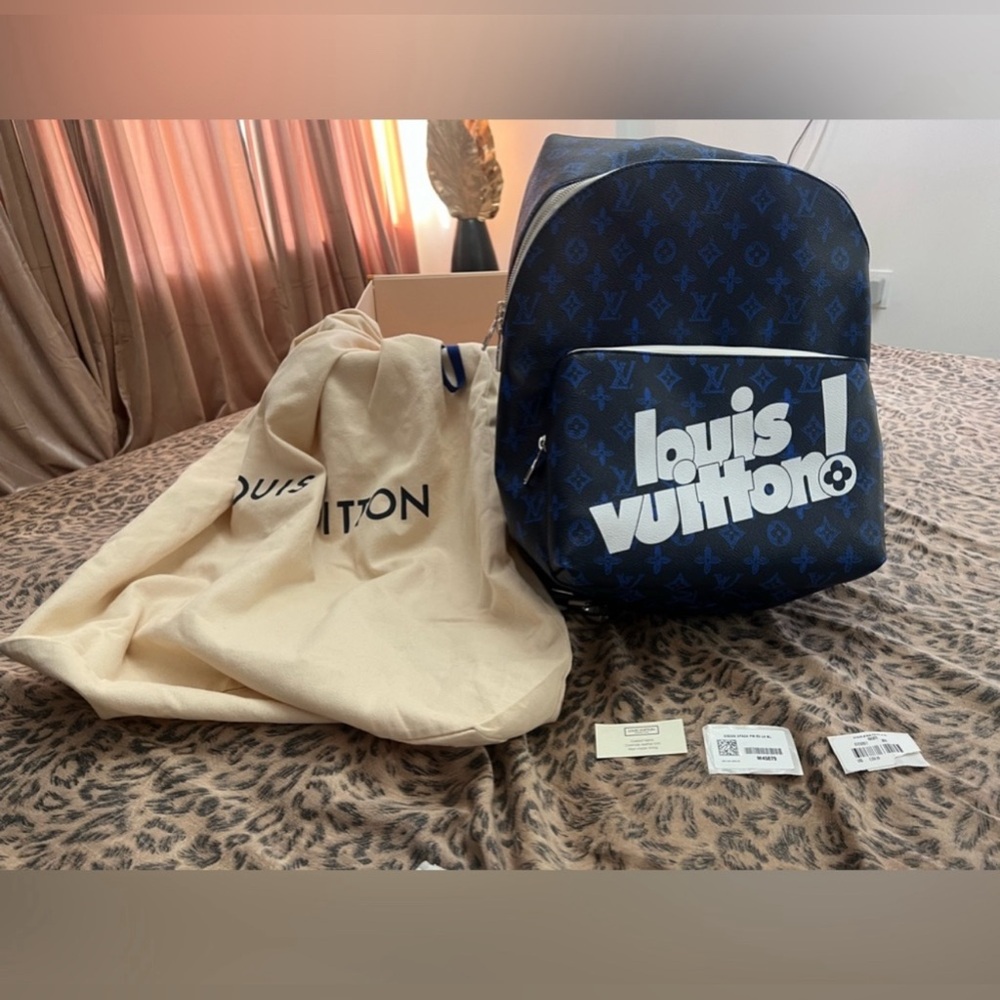 AUTHENTIC LOUIS VUITTON Blue Monogram Backpack
